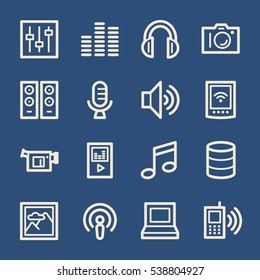 Conjunto de iconos Web de medios