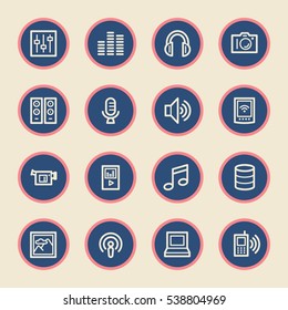 Conjunto de iconos Web de medios