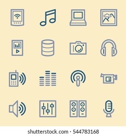 Conjunto de iconos Web de medios