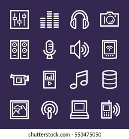 Media Web Icons Set