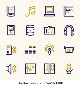 Media Web Icons Set