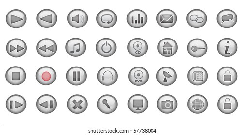 Media and web icons, set.