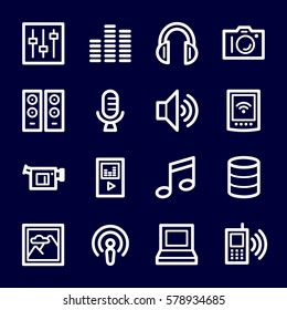 Media Web Icons Set