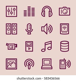 Media Web Icons Set