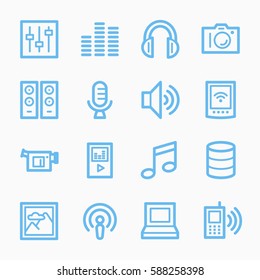 Media Web Icons Set