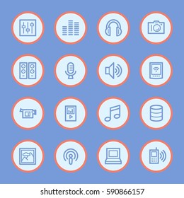 Web-Symbole für Medien-Set
