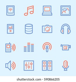 Media Web Icons Set