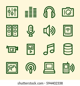 Conjunto de iconos Web de medios