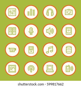 Conjunto de iconos Web de medios