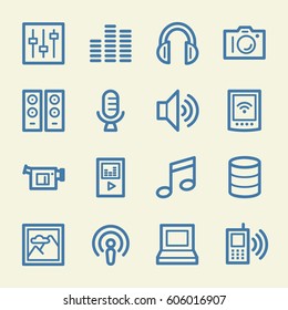 Web-Symbole für Medien-Set
