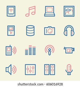 Media Web Icons Set