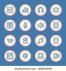 Media Web Icons Set