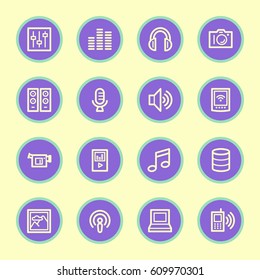 Conjunto de iconos Web de medios