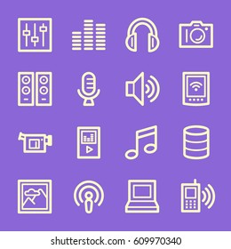 Media Web Icons Set