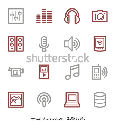 Media web icons set