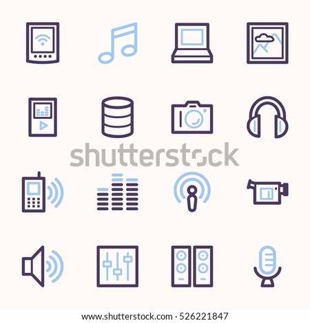 Media Web Icons Set