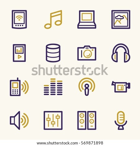 Media Web Icons Set