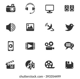 media web icons for user interface design