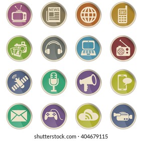 media web icons for user interface design