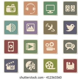 media web icons for user interface design