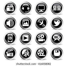 media web icons for user interface design