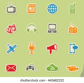 media web icons for user interface design
