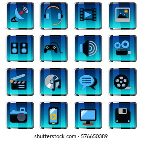 media web icons for user interface design