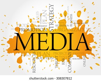 MEDIA word cloud, business concept