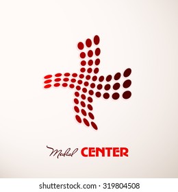 Mediacal center concept red logo dots style art