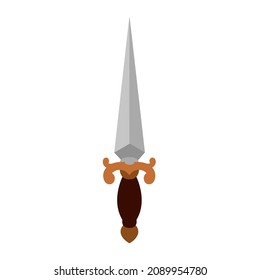 mediaeval age sharp knife vintage Dagger vector illustration Flat design style Logo Icon Clipart