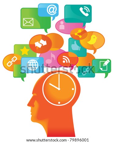 Media-Human-mobile.The development of global communications. Communication in mobile and internet networks