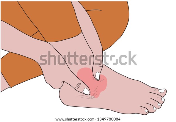 Medial Ankle Pain Stock Vector Royalty Free 1349780084