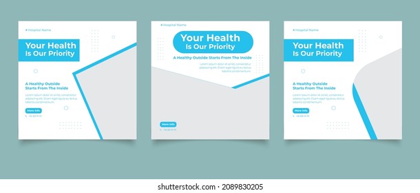 Medial Health Care Services Banner Social Media Post Template Design