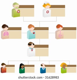 Medial Org Chart : Flowchart diagram Set.