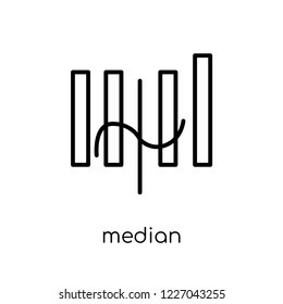 Median icon. Trendy modern flat linear vector Median icon on white background from thin line Business collection, editable outline stroke vector illustration