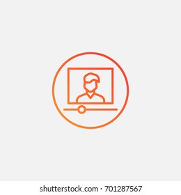 Mediaplayer icon.gradient illustration isolated vector sign symbol