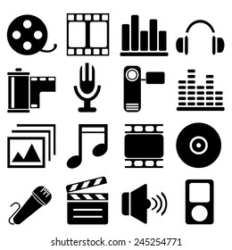 Medias icons set great for any use. Vector EPS10.