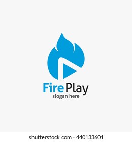 media/Studio play logo design. Colorful flat style media play logo vector template. 