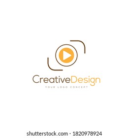 Media/Studio play logo design. Media company logo or film production studio