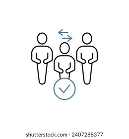 Icono de línea de concepto de mediación. Ilustración de elemento simple. Diseño de símbolos de esquema de concepto de mediación.