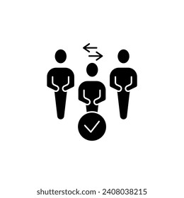 Icono de línea de concepto de mediación. Ilustración de elemento simple. Diseño de símbolos de esquema de concepto de mediación.
