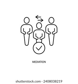 Mediation Konzept Linie Symbol. Einfache Elementgrafik. Konzept der Mediation umrissen Symboldesign.