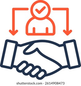 Mediation Icon Color Line Vector Illustration