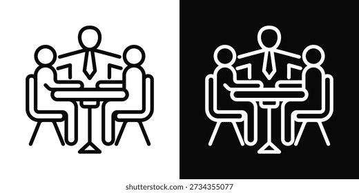 Estilo de fondo blanco y negro del icono de la mediación