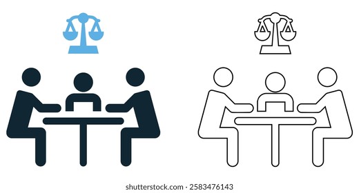 Mediation law icon vector, conflict resolution, legal negotiation, and justice, legal and business pictogram symbol ui and ux design, glyphs and stroke line