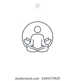 Mediation Pose icon symbol vector illustration isolated on white background
