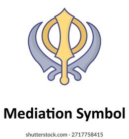 Icono de Vector de símbolo de mediación que puede modificarse o editarse fácilmente
