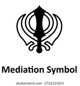 Icono de Vector de símbolo de mediación que puede modificarse o editarse fácilmente
