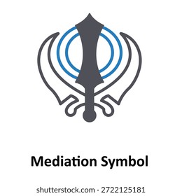 Icono de Vector de símbolo de mediación que puede modificarse o editarse fácilmente
