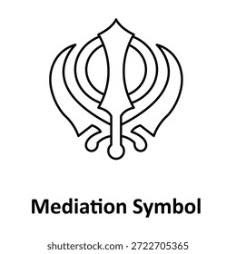 Icono de Vector de símbolo de mediación que puede modificarse o editarse fácilmente
